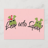 Kikkerbladeren naar school briefkaart (Voorkant)