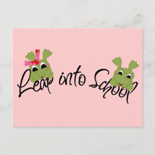 Kikkerbladeren naar school briefkaart (Voorkant)