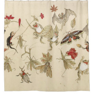 Kikkerbossen dansen door Kawanabe Kyoto 1879 Douchegordijn