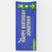 Kikkerbroeken, speciaal gepersonaliseerd op Birthd Spandoek (Verticaal)