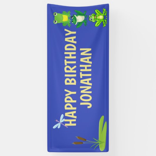 Kikkerbroeken, speciaal gepersonaliseerd op Birthd Spandoek (Verticaal)