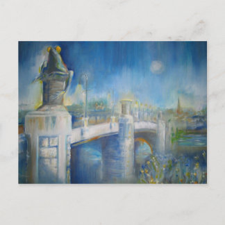 Kikkerbrug bij nacht briefkaart