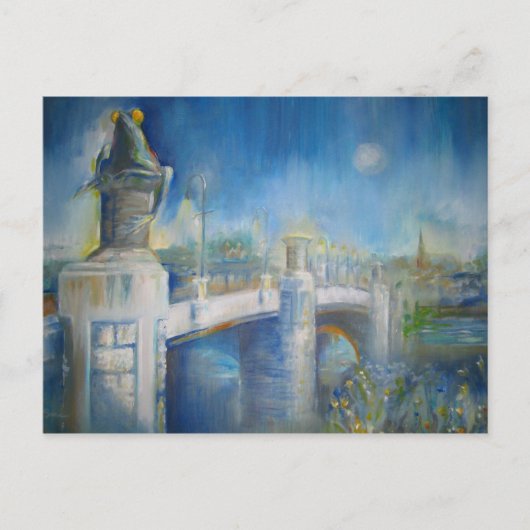 Kikkerbrug bij nacht briefkaart (Voorkant)