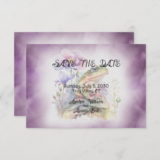 Kikkerbruiloft Bewaar de datum Save The Date (Voorkant / Achterkant)