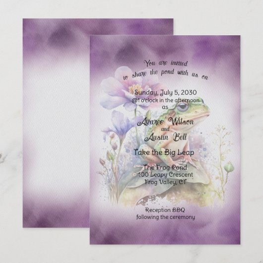 kikkerbruiloft kaart (Voorkant / Achterkant)