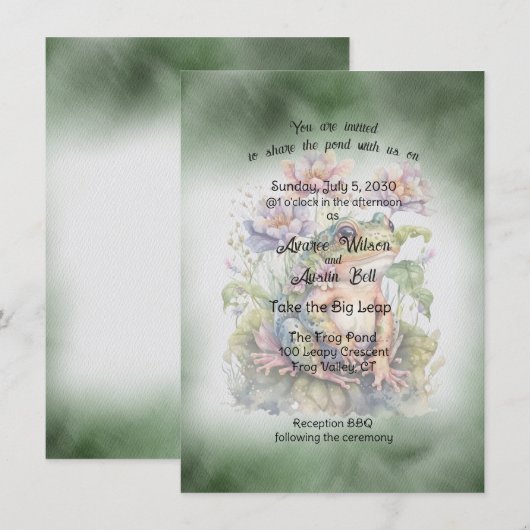 kikkerbruiloft kaart (Voorkant / Achterkant)