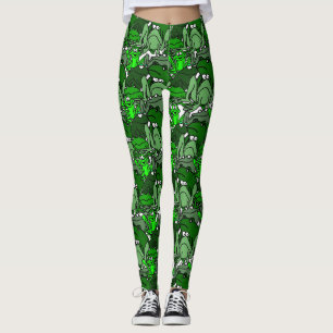 Kikkercartoon groene damesleggings leggings