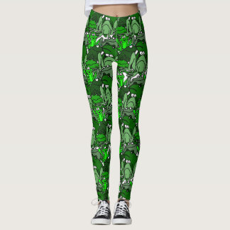Kikkercartoon groene damesleggings leggings
