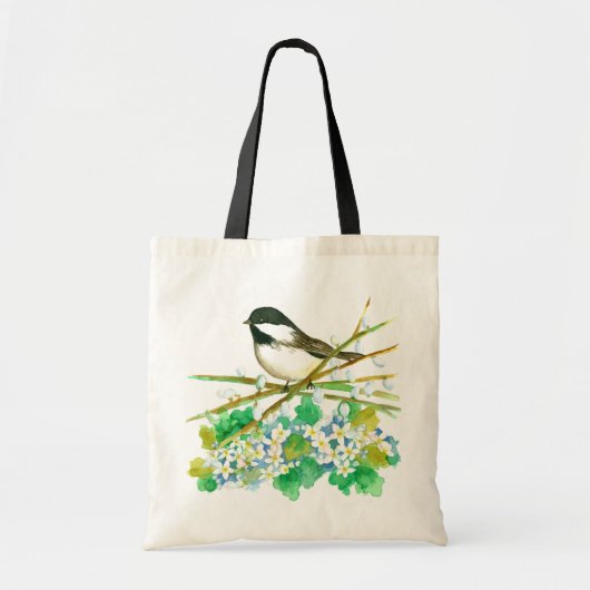 Kikkereenvogel mag bloemenkatkens Wilgen takken Tote Bag (Voorkant)