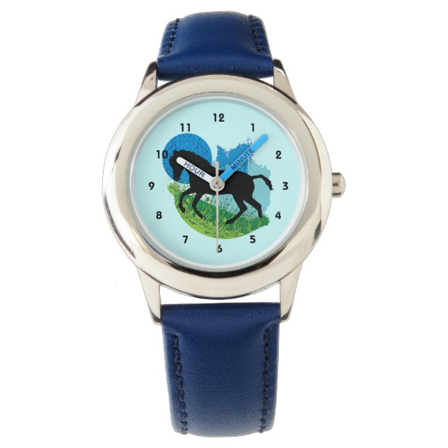 Kikkerende Horse Design Watch Horloge (Voorkant)
