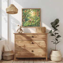 Kikkerenmoeder en kikkervisjes-kinderkamer poster