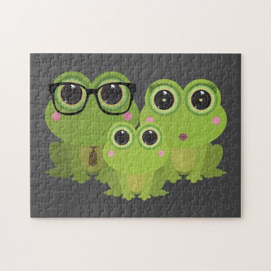 Kikkerfamilie Legpuzzel (Horizontaal)