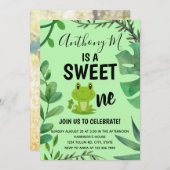 Kikkerfeest 1e verjaardagskikelthema groen kaart (Voorkant / Achterkant)