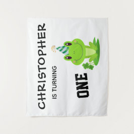 Kikkerfeest Eerste Verjaardag Moeras Groene Kikker Wandkleed