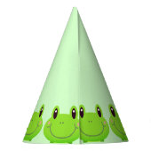 Kikkerfeest groen thema kinderen verjaardagspatroo feesthoedjes (Achterkant)