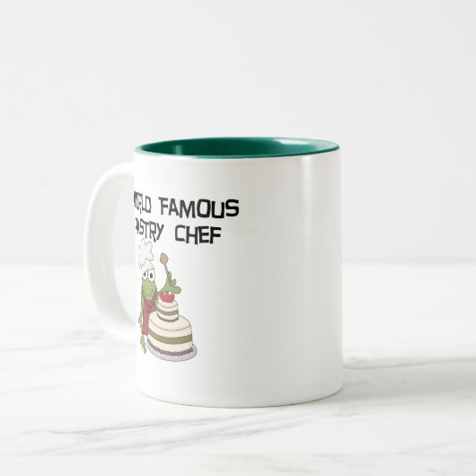 Kikkergebak Chef Tshirts en schenknoppen Tweekleurige Koffiemok (Voorkant links)