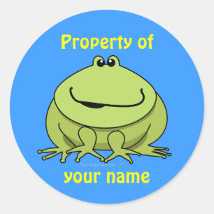 Kikkergeschenken Schattige Green Frog Custom Name  Ronde Sticker