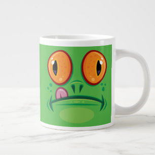 Kikkergezicht met tong Cartoon Grote Koffiekop