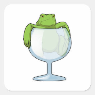 Kikkerglas Vierkante Sticker