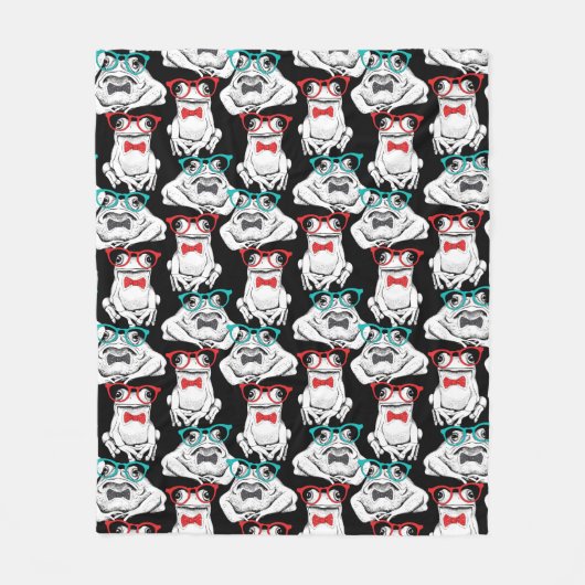 Kikkerglazen patroon fleece deken (Voorkant)