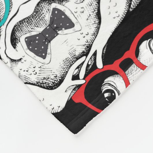 Kikkerglazen patroon fleece deken (Hoek)