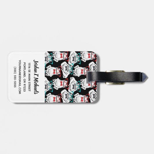 Kikkerglazen patroon | Jouw namen toevoegen Bagagelabel (Achterkant horizontaal)