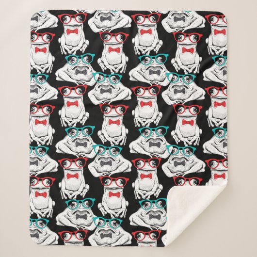 Kikkerglazen patroon sherpa deken (Voorkant)