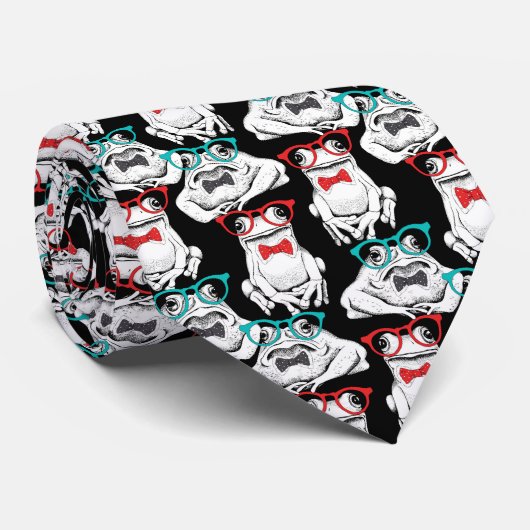 Kikkerglazen patroon stropdas (Opgerold)