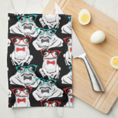 Kikkerglazen patroon theedoek (Quarter Fold)