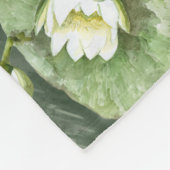 Kikkergroen en wit waterlelingenpatroon fleece deken (Hoek)