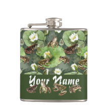 Kikkergroen en wit waterlelingenpatroon