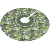 Kikkergroen en wit waterlelingenpatroon kerstboom rok (Gekanteld)