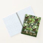 Kikkergroen en wit waterlelingenpatroon notitieboek (Binnen)