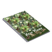 Kikkergroen en wit waterlelingenpatroon  notitieboek (Rechterzijde)