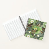Kikkergroen en wit waterlelingenpatroon notitieboek (Binnen)