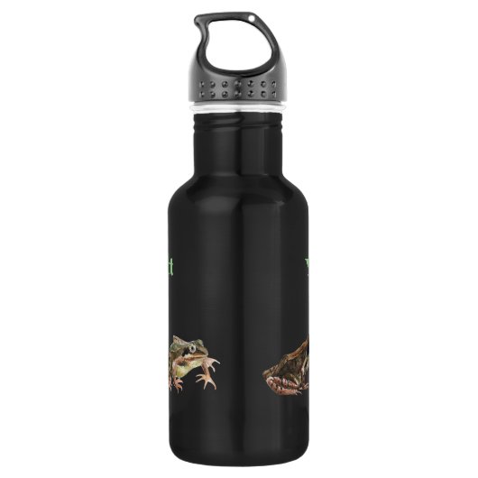 Kikkergroen en wit waterlelingenpatroon waterfles  (Achterkant)