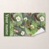 Kikkergroen en witte waterlib bad handdoek (Handdoek)