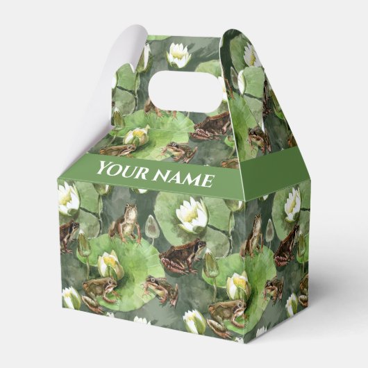 Kikkergroen en witte waterlib bedankdoosjes (Voorkant Zijde)