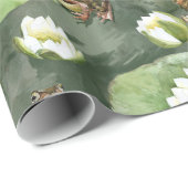 Kikkergroen en witte waterlib cadeaupapier (Rol Hoek)