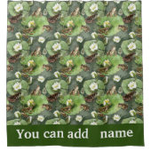 Kikkergroen en witte waterlib douchegordijn (Voorkant)