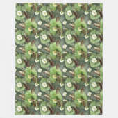 Kikkergroen en witte waterlib fleece deken (Voorkant)