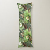 Kikkergroen en witte waterlio's lichaamskussen (Achterkant (Verticaal))