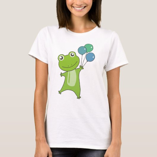 Kikkergroene ballonnen Funny Animals Kinder T-shirt (Voorkant)
