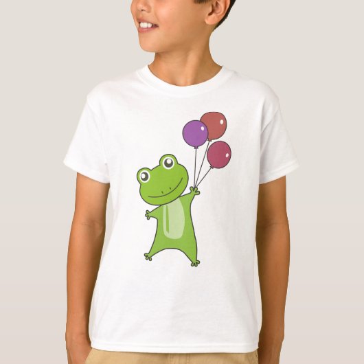 Kikkergroene ballonnen Funny Animals Kinder T-shirt (Voorkant)