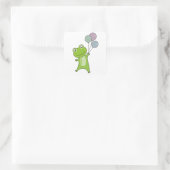 Kikkergroene ballonnen Funny Animals Kinder Vierkante Sticker (Tas)