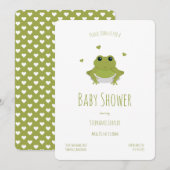 Kikkerharten Groen Schattig Dier Baby shower Kaart (Voorkant / Achterkant)