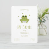 Kikkerharten Groen Schattig Dier Baby shower Kaart (Staand voorkant)