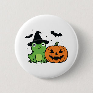 Kikkerheks Halloween Griezelige Amfibie Coven Ronde Button 5,7 Cm