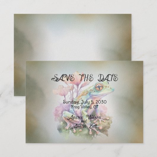 Kikkerhuwelijk Save The Date (Voorkant / Achterkant)