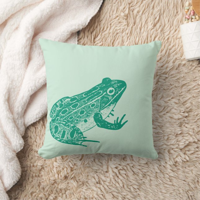 Kikkerillustratie Groen Sierkussen (Deken)